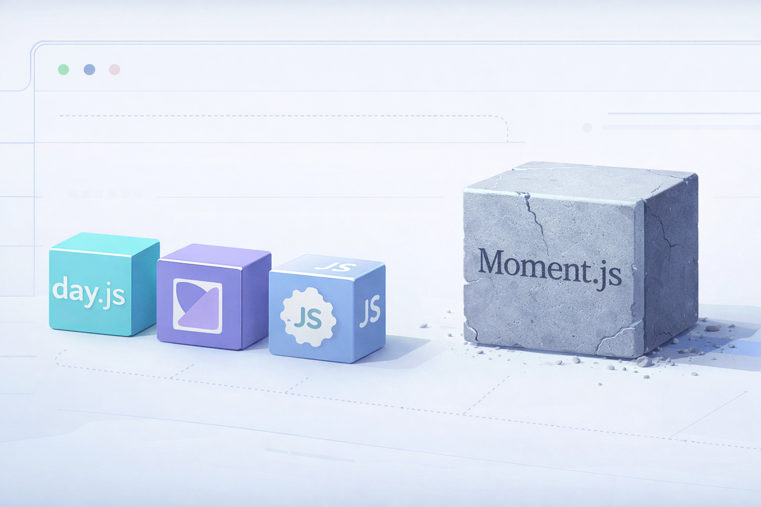 Modern JavaScript date libraries comparison chart including Day.js, Luxon, and date-fns