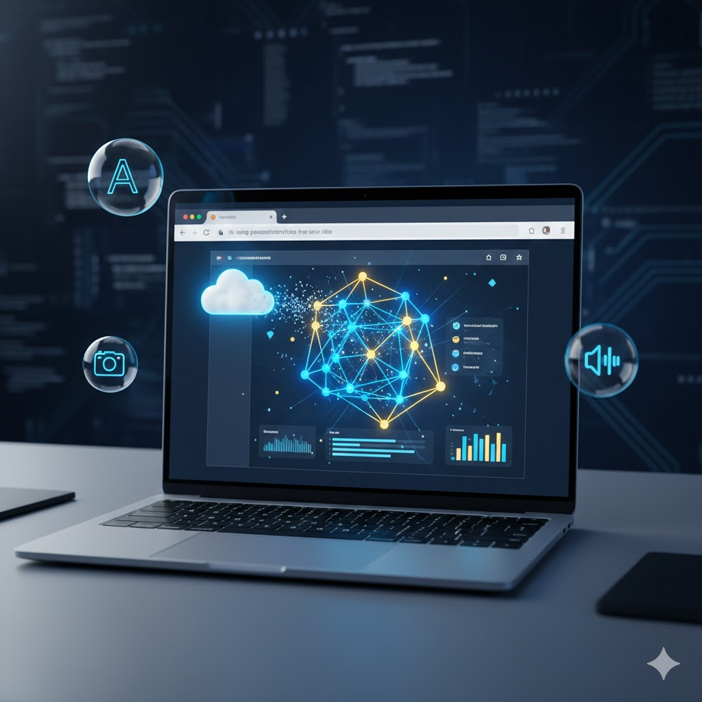 Illustration of Hugging Face Transformers.js running AI models directly in a web browser