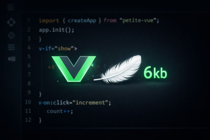 Concept of petite-vue as a lightweight bridge between static HTML and reactive JavaScript