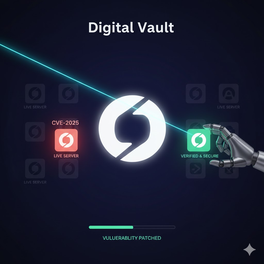 Visual representation of a secure development environment with updated plugins and limited localhost access